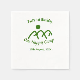 Serviette En Papier One happy camp green mountain sun 1st birthday 