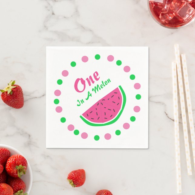 Serviette En Papier One In A Melon 1er Anniversaire (En situation)
