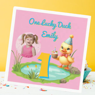 Serviette En Papier One Lucky Duck Kids 1st Birthday Photo