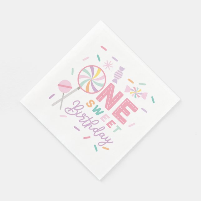 Serviette En Papier One Sweet Birthday Luncheon Napkin (Coin)