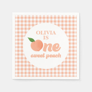 Serviette En Papier One Sweet Peach 1er anniversaire