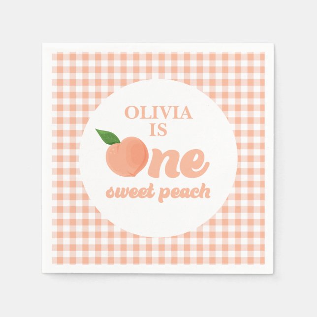 Serviette En Papier One Sweet Peach 1er anniversaire (Devant)