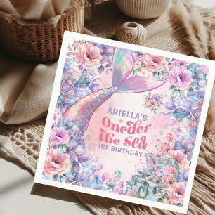 Serviette En Papier Oneder La Queue de Sirène Fleur Pailletée 
