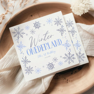 Serviette En Papier ONEderland d'hiver Flocon de neige Fête d'annivers