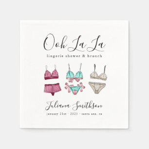 Serviette En Papier Ooh La La Lingerie Réception de Mariage