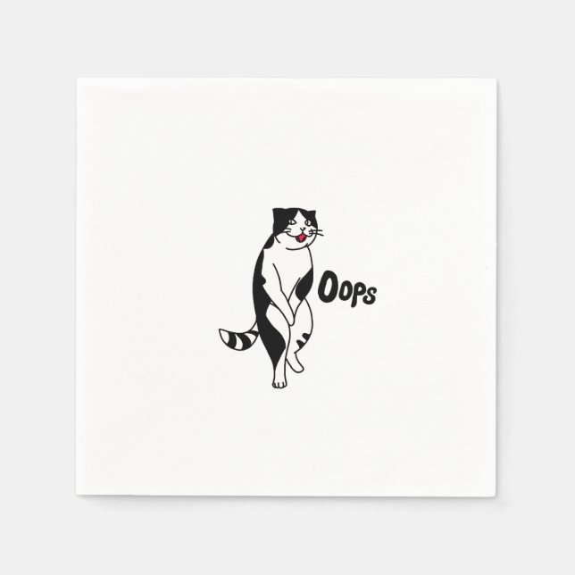 Serviette En Papier Oops cat (Devant)