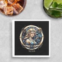 OR Blue Virgin Zodiac Script Star Sign Virgo