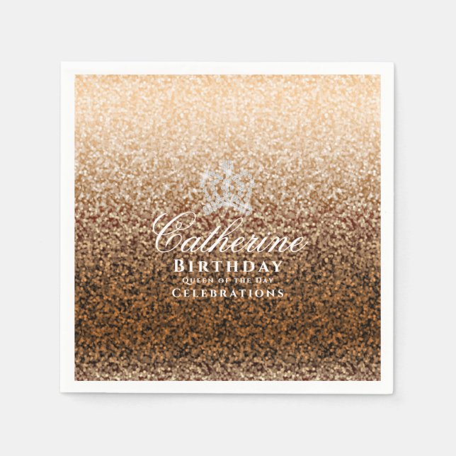 Serviette En Papier Or de la Couronne brillante (Devant)