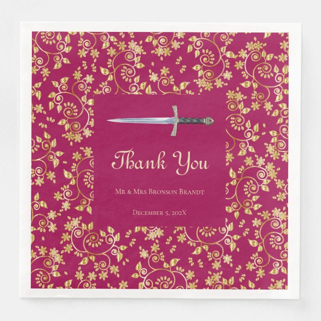 Serviette En Papier Or médiéval (Devant)