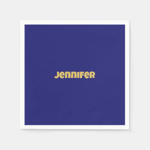 Serviette En Papier Or moderne Midnight Bleu couleur clair unique