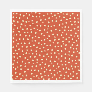 Serviette En Papier Orange Avec Papier À Points Beiges