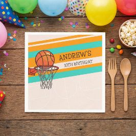 Serviette En Papier Orange Basketball Anniversaire de enfant Party