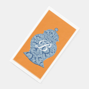 Serviette En Papier Orange Blue Jar Ginger Jars Mosaic