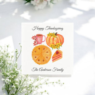 Serviette En Papier Orange Citrouille Thanksgiving Friendsgiving Dîne