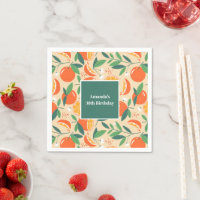 Orange Citrus Fruit Retro Motif Anniversaire
