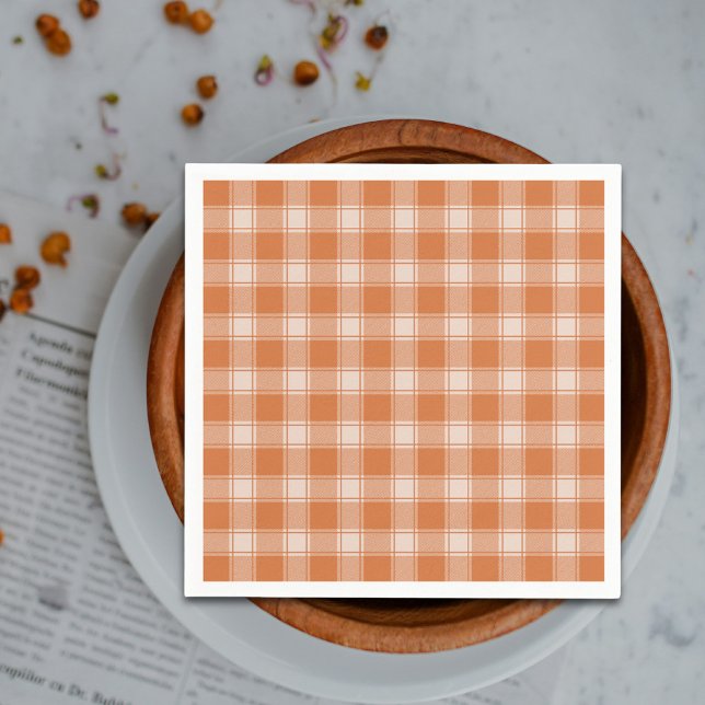 Serviette En Papier Orange En vichy Automne (Créateur téléchargé)