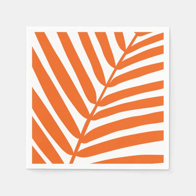 Serviette En Papier Orange feuille de palme (Devant)