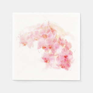 Serviette En Papier Orange Mariage Floral Orange Orchid