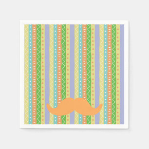 Serviette En Papier Orange Mustache Fiesta Vert Jaune Fun Señor