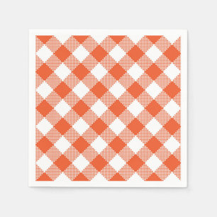Serviette En Papier Orange Plaid Fall Country Motif
