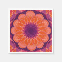 Orange vibre avec kaléidoscope à fleurs violettes