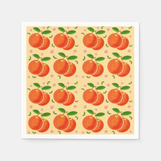 Serviette En Papier Oranges et fleurs