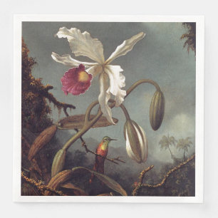 Serviette En Papier Orchidée brésilienne blanche