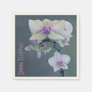 Serviette En Papier Orchidées Dans Les Tons De Violet