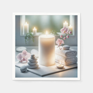 Serviette En Papier Orchidées spas et bougies