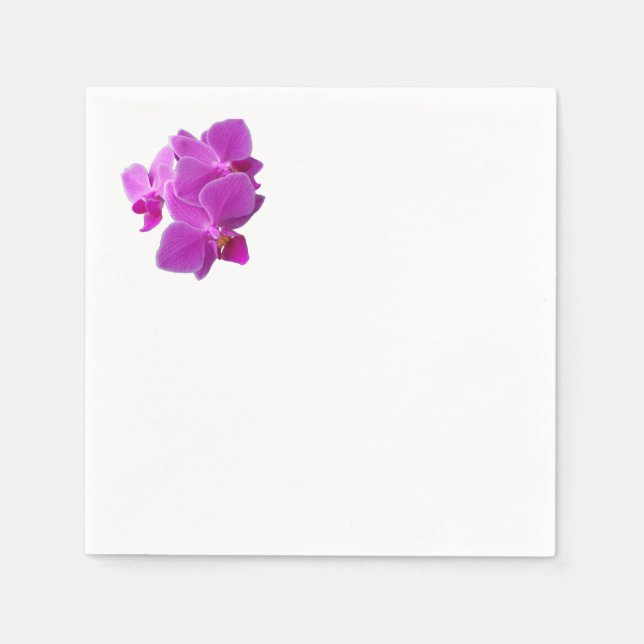 Serviette En Papier Orchidées violettes multiples sur la serviette (Devant)