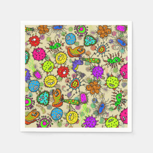 Serviette En Papier Organismes microscopiques drôles de laboratoire
