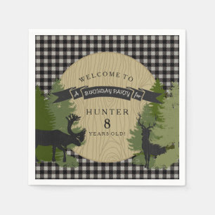 Serviette En Papier Orignaux noirs gris d'andouillers de cerfs communs