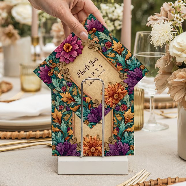 Serviette En Papier Ornate Floral Mardi Gras Masquerade (Créateur téléchargé)