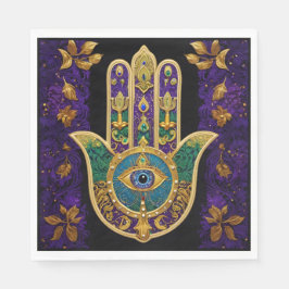 Serviette En Papier Ornate Gold Troisième Oeil Hamsa