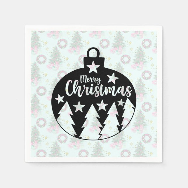 Serviette En Papier Ornement d'arbre de Noël (Devant)