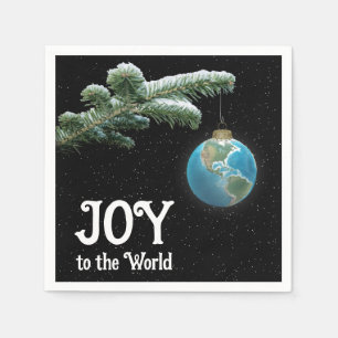 Serviette En Papier Ornement de boule du monde de Noël avec des étoile
