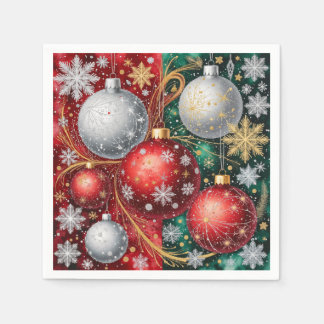 Serviette En Papier Ornement de Noël Élégant