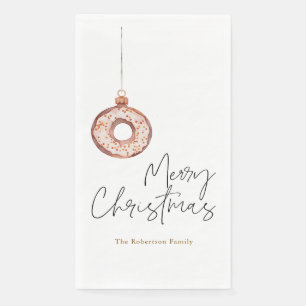 Serviette En Papier Ornement de Noël minimaliste en forme de beignet