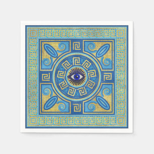 Serviette En Papier Ornement en mosaïque de l'oeil malin