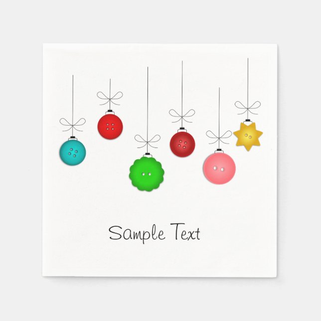 Serviette En Papier Ornements de Noël (Devant)