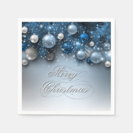 Serviette En Papier Ornements de Noël - Blues