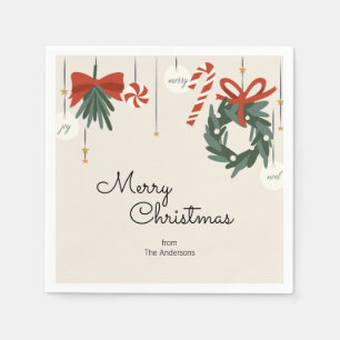 Serviette En Papier Ornements de Noël Joyeux Noël