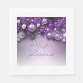 Serviette En Papier Ornements de Noël - Purples