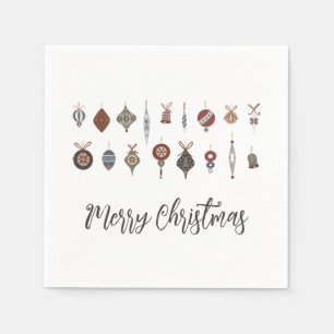Serviette En Papier Ornements de Noël vintages