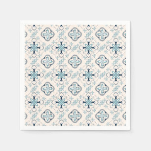 Serviette En Papier ornements marocains bleu crème ethnique design Est