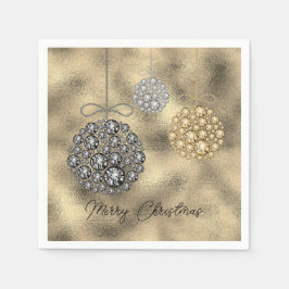 Serviette En Papier Ornements or élégants Joyeux Noël
