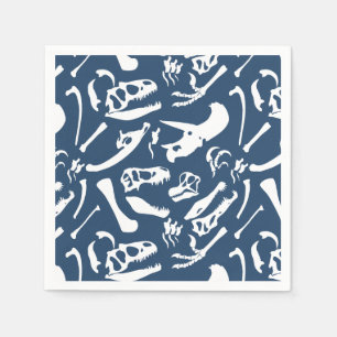 Serviette En Papier Os de dinosaure (bleu)