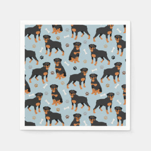 Serviette En Papier Os et pattes de chien Rottweiler
