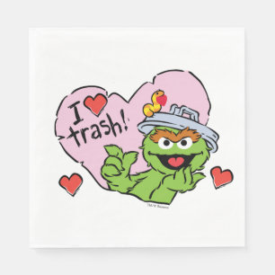 Serviette En Papier Oscar "I Love Trash" Valentine