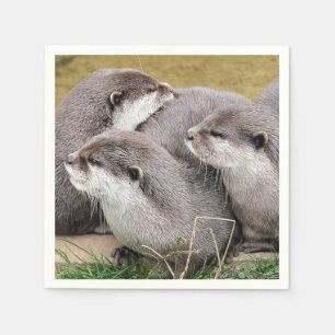 SERVIETTE EN PAPIER OTTERS COUPÉS